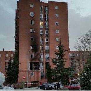 Así quedó el edificio que sufrió un incendio en Rivas