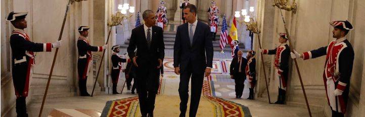 Obama y Felipe VI en el Palacio Real