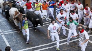 Dos madrileños, heridos tras el quinto encierro de San Fermín