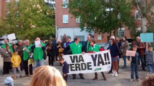 Protesta de AFAO por la Vía Verde