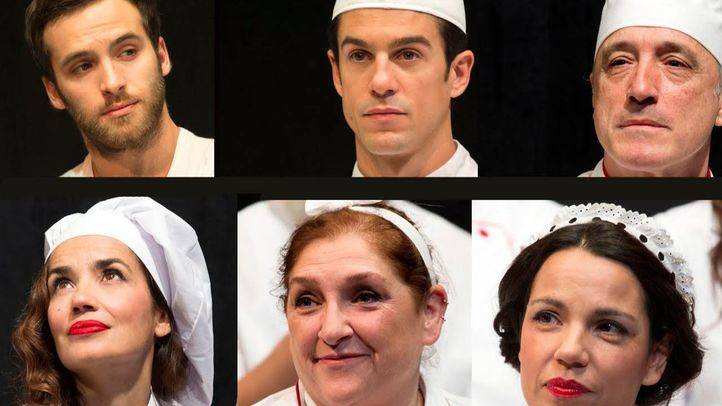 Los actores Ricardo Gómez, Alejo Sauras, Roberto Álvarez, Carmen del Valle, Paloma Porcel y Diana Palazón.