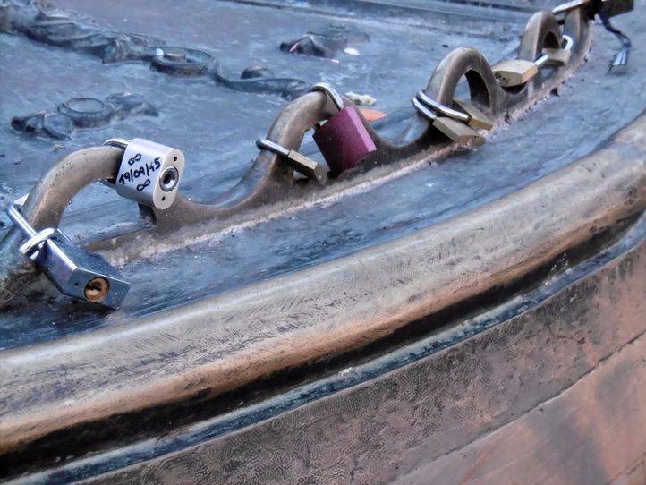 Candados del amor en la Plaza Mayor