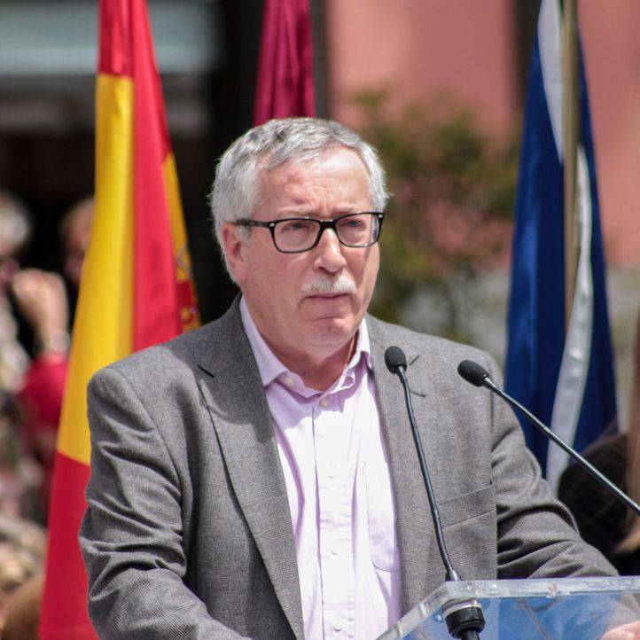 Toxo, en una ofrenda floral el pasado año por las víctimas de accidentes laborales.