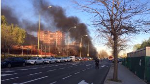 Susto en Mar de Cristal por un incendio en las obras de la línea 8 de Metro