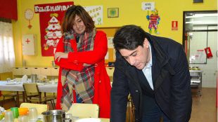 David Pérez, en uno de sus últimos actos institucionales, en un comedor infantil