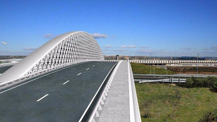 Recreación del futuro Puente de Valdebebas, que conectará la capital con la T4