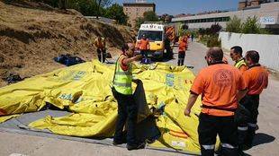 Más de 200 efectivos participan en un simulacro de accidente químico en Madrid