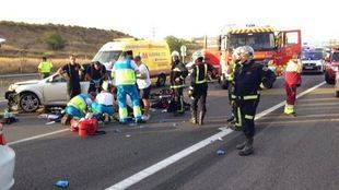 Fallece un bebé de cuatro meses en un accidente de tráfico en la A-2 en Alcalá de Henares