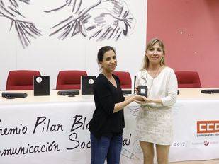 Madridiario recoge el premio Pilar Blanco por su comunicación sociolaboral