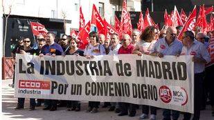 Los trabajadores del metal de Madrid se manifiestan para reivindicar su convenio laboral