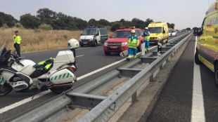 Muere un motorista de 64 años al chocar contra un quitamiedos en la Villanueva de la Cañada