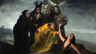 De la Rue actualiza con Brujas, metamorfosis de Goya la pintura del artista incluyendo a actrices españolas