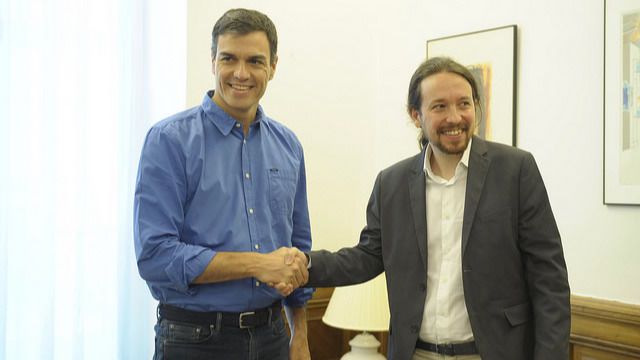 Reunión de Pedro Sánchez y Pablo Iglesias
