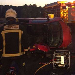 Heridos cuatro jóvenes en un accidente en la M-40 a la altura de Pozuelo