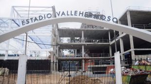 Obras estadio Vallehermoso en 2014.