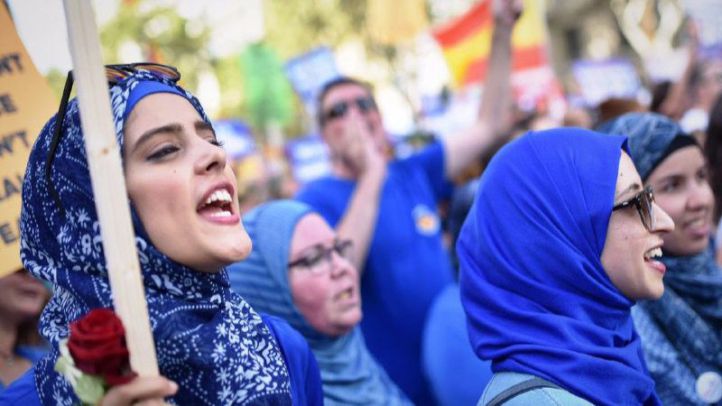 Manifestación contra el terrorismo en Barcelona