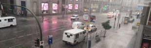 Granizo y lluvias en pleno agosto en Madrid