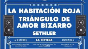 La Habitación Roja, Triángulo de Amor Bizarro y Sethler actuarán en un concierto solidario el 6 de octubre