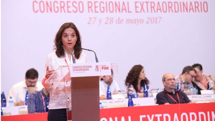 Sara Hernández, en el último congreso regional extraordinario del partido que presidió.