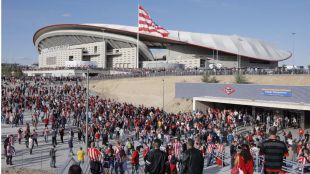 Ambiente en la inauguración del estadio Wanda Metropolitano del Atlético de Madrid.