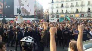 Un detenido y tres heridos en la manifestación de Sol