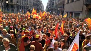La concentración en Barcelona por la unidad nacional, una llamada a "recuperar la sensatez"