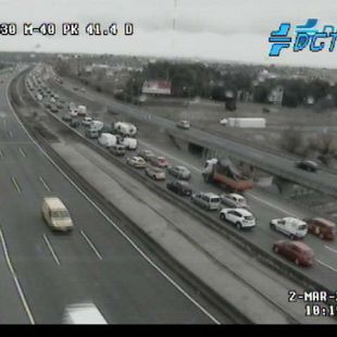 Congestión de tráfico en la M-40 a causa de dos accidentes