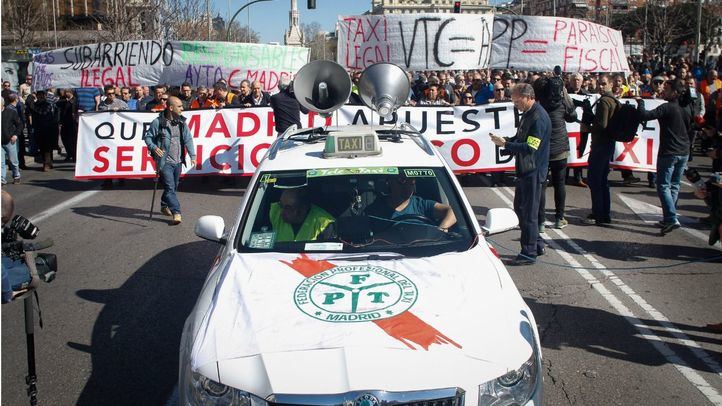 Imagen de archivo de una manifestación de taxistas.