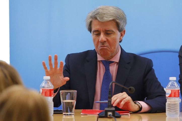 Garrido, este lunes, junto a los miembros del grupo popular en la Asamblea.