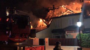 Seis chalets, afectados por un incendio en Collado Villalba