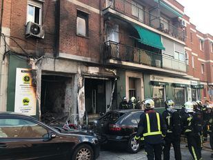 Aparatoso incendio en Leganés con tres heridos leves