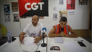 Los representantes sindicales de CGT y miembros del comité de empresa de Amazon han atendido a los medios para explicar la huelga de tres días programada para el Prime Day.