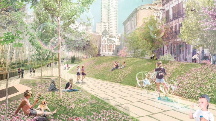 Recreación del proyecto ganador para la remodelación de Plaza de España