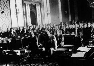 Sanjurjo y otros militares, en el juicio.