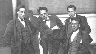 Besteiro, Anguiano, Saborit y Largo Caballero en 1918.