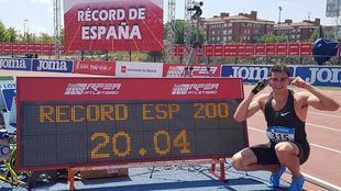 Hortelano, el 21 de julio, cuando consiguió el récord de los 200 metros.