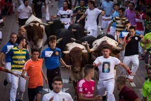 Dos heridos leves en el primer encierro de 'Sanse'