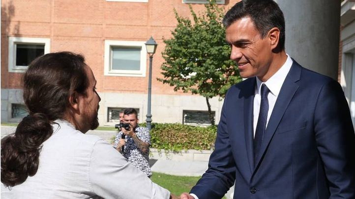 Pedro Sánchez y Pablo Iglesias, en una reunión mantenida en La Moncloa tras las vacaciones estivales.