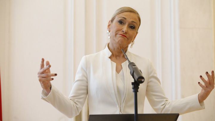 La presidenta de la Comunidad de Madrid, Cristina Cifuentes, el día de su dimisión.