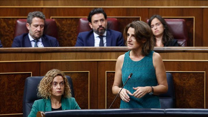 La ministra de Transición Ecológica, Teresa Ribera, durante la sesión de control al Gobierno en el Congreso
