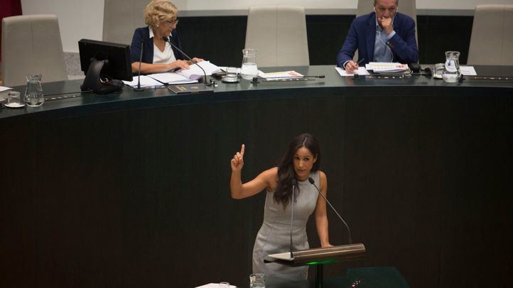 La portavoz de Cs, durante su intervención.