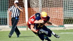 Partido entre las selecciones española y turca de Fútbol Americano en Las Rozas.