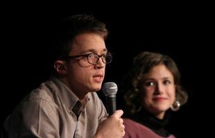 Íñigo Errejón, en un acto con la leganense Eva Martínez.
