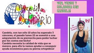 Cartel para el mercadillo solidario de Candela.