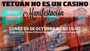 Cartel que convoca la manifestación en Tetuán.