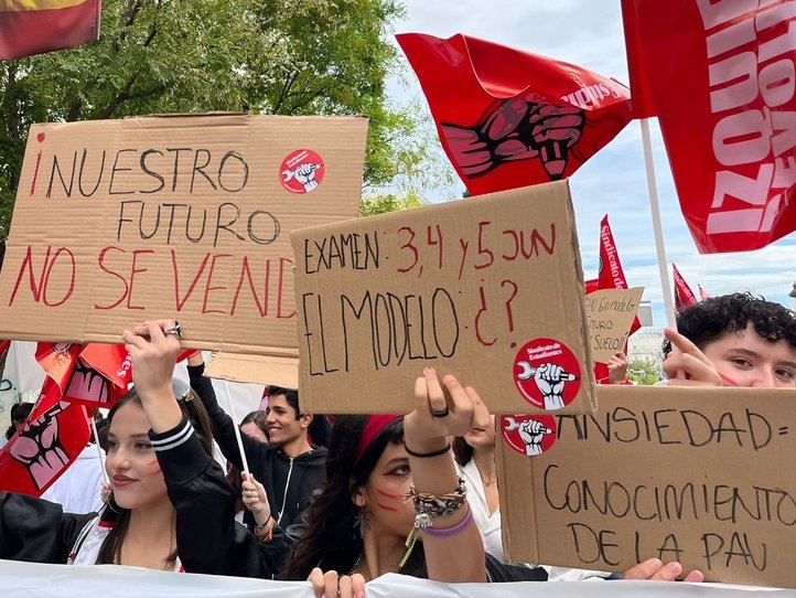 Movilización del Sindicato de Estudiantes en Madrid