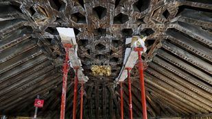 Restauración del artesonado de Santa María la Blanca.