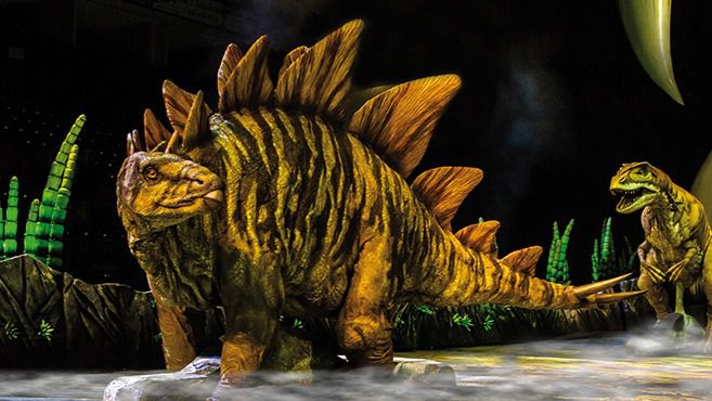 Algunos de los dinosaurios del espectáculo.