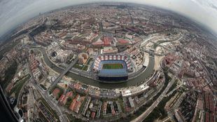 Estadio Vicente Calderón, desde el aire