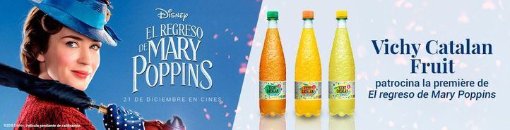 Las burbujas con zumo de Vichy Catalan acompañan a Mary Poppins en su première en España